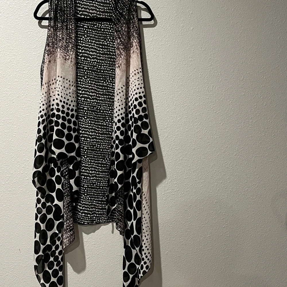 Boho  long line  open front asymmetrical  flowing vest.  Lagenlook  OS